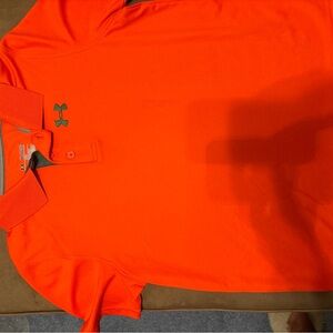 Under Armour Vibrant Orange Polo with Grey Logo